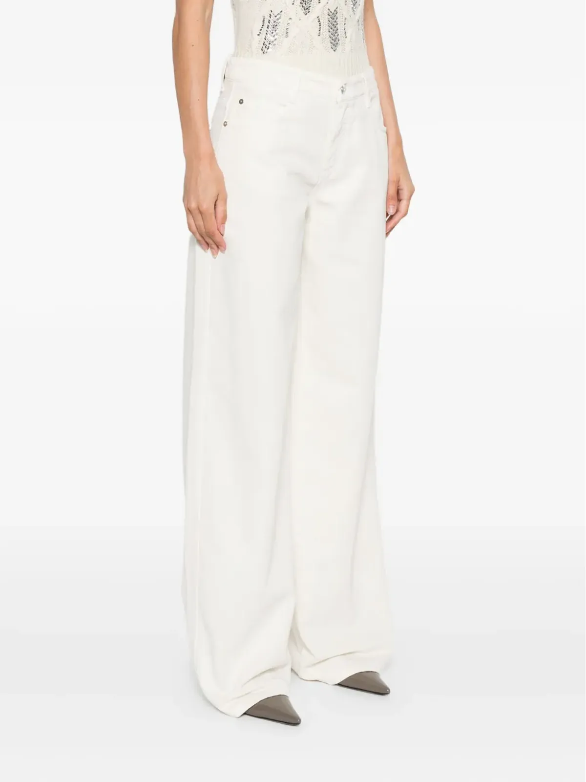 Ermanno Scervino デニムのワイドレッグジーンズ - 画像3