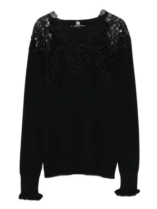 Ermanno Scervino Ermanno Scervino レーストリムのメリノウールTシャツの商品画像