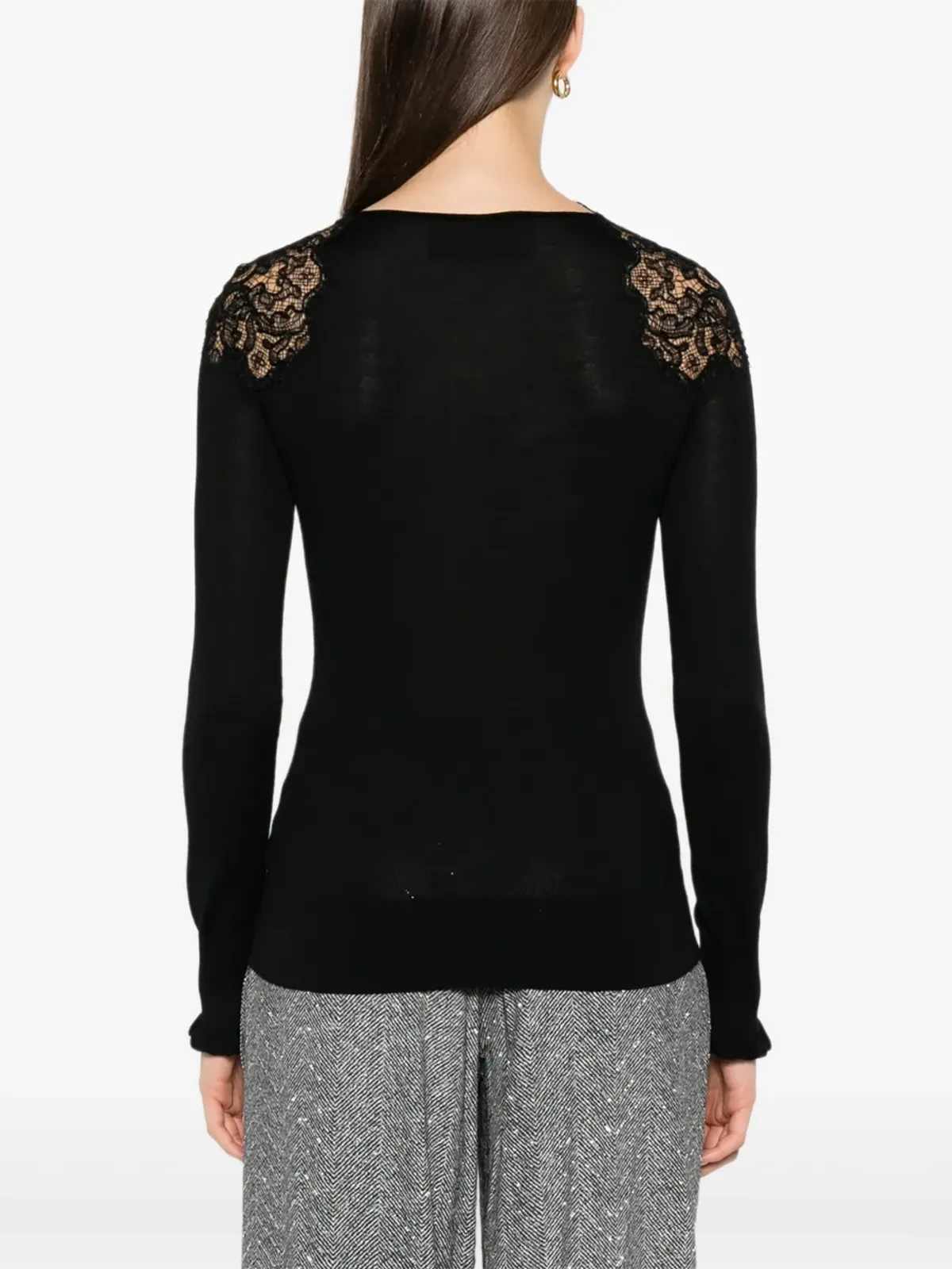 Ermanno Scervino レーストリムのメリノウールTシャツ - 画像4