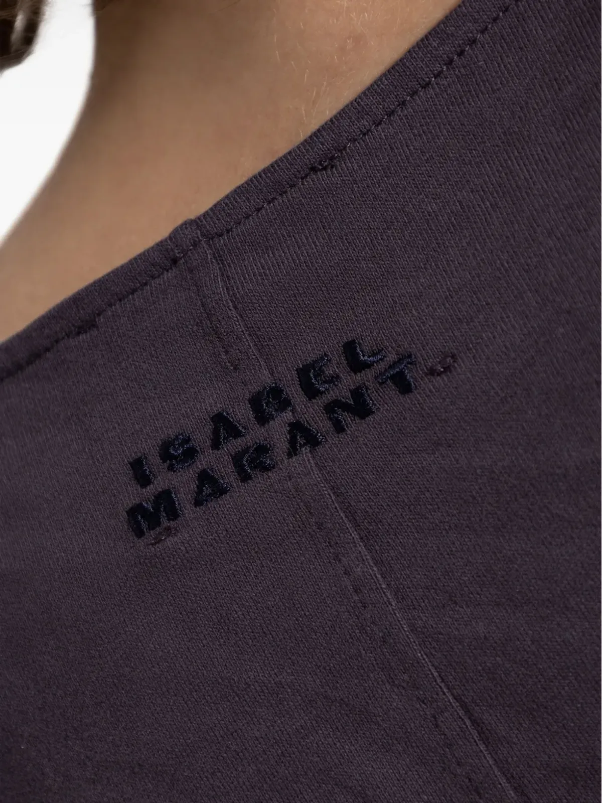 ISABEL MARANT ドレープショルダー コットンTシャツ - パープル - 画像5