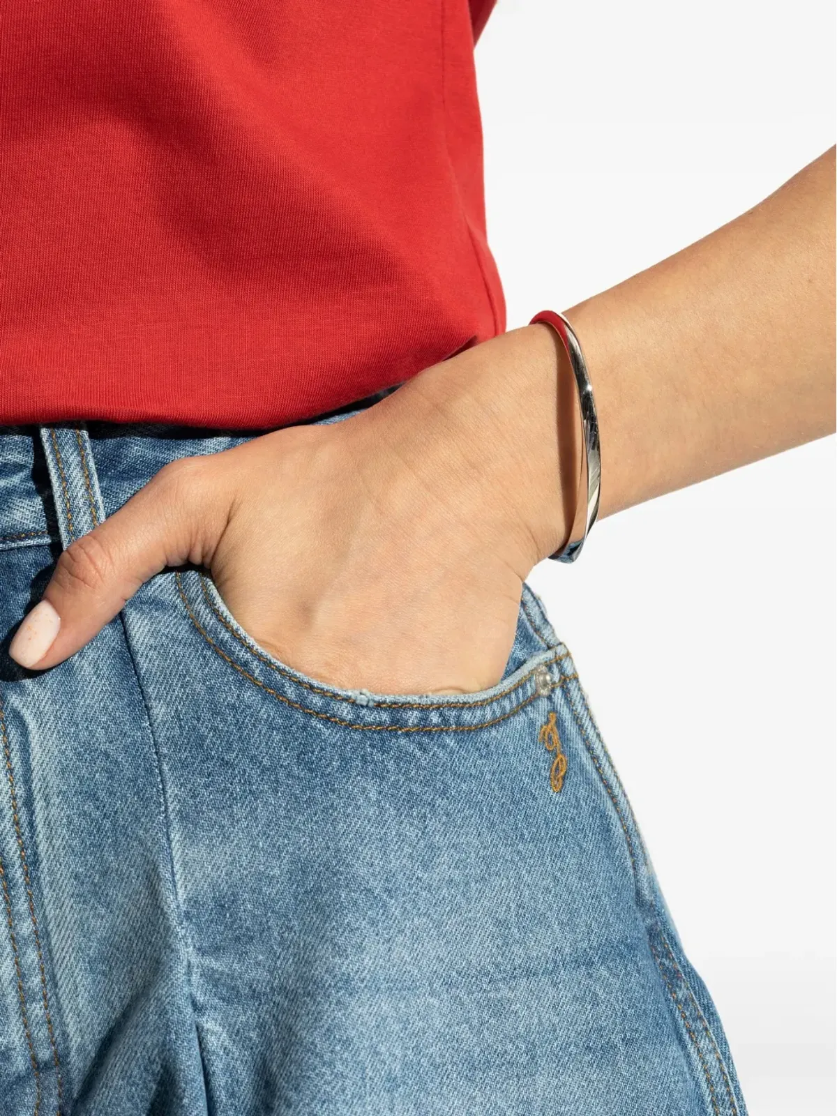 Jacquemus Le Tourni twisted silver bracelet - 画像2