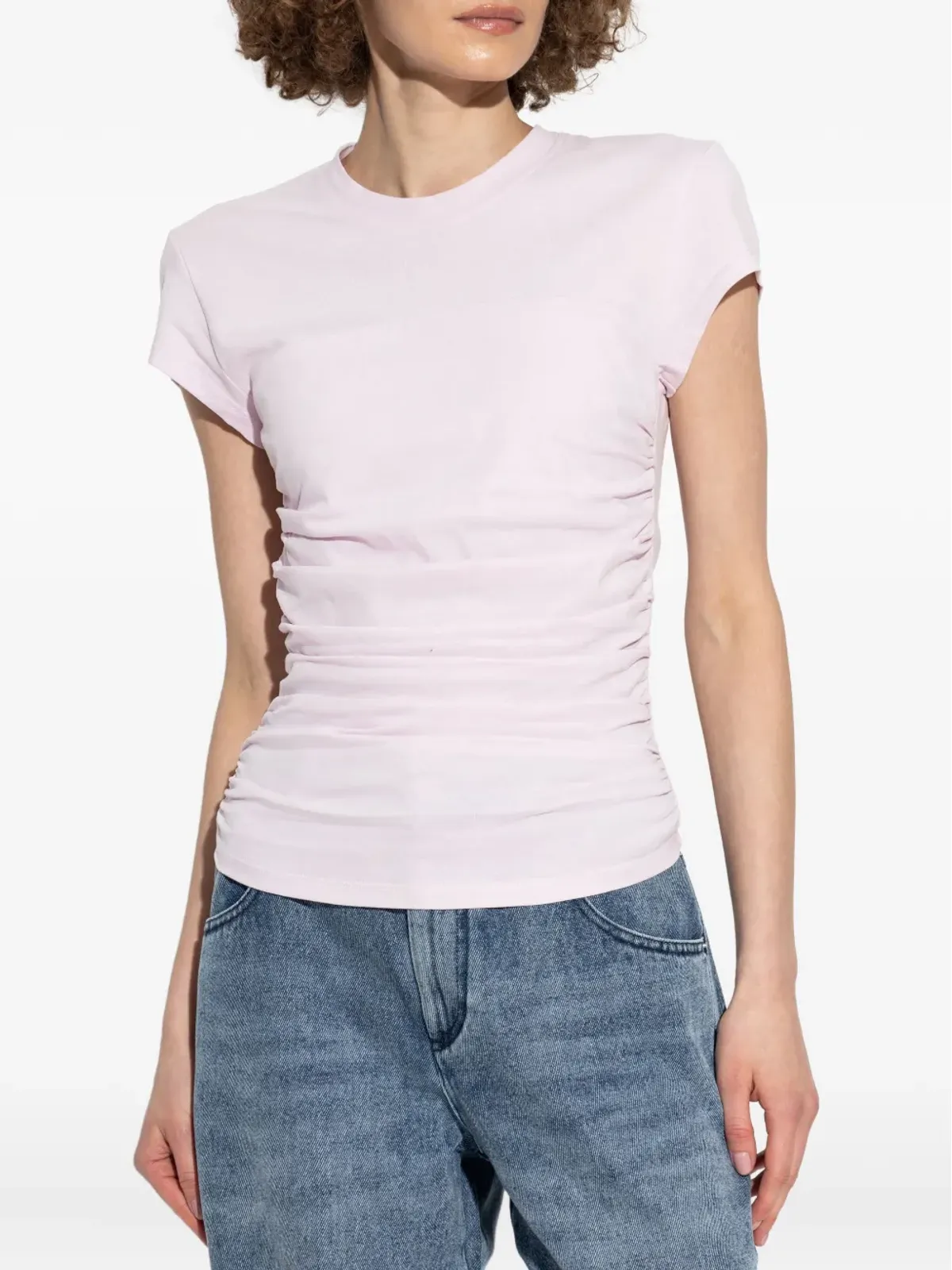 ISABEL MARANT ギャザー入りディテール コットンTシャツ - ピンク - 画像3