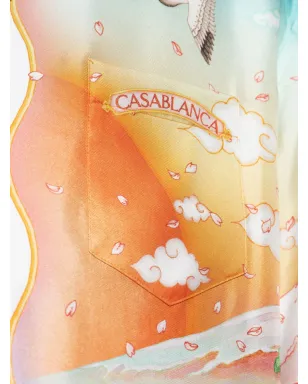 Casablanca テニスクラブ シルクシャツ ブルー - サムネイル5