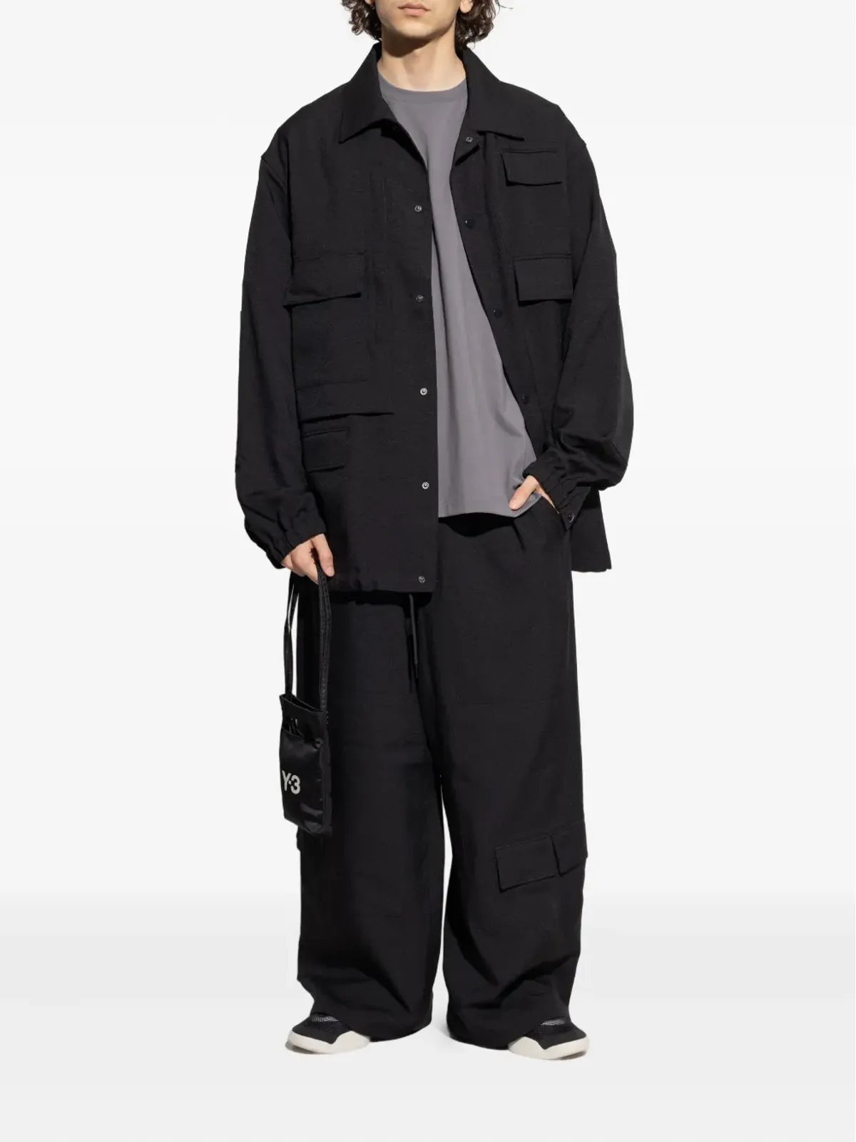 Y-3 マルチポケット ボタン留め シャツジャケット - 画像2