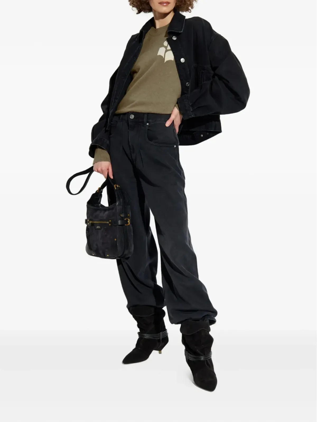 MARANT ÉTOILE マリサン ロゴディテール 丸首セーター - Brown - 画像2