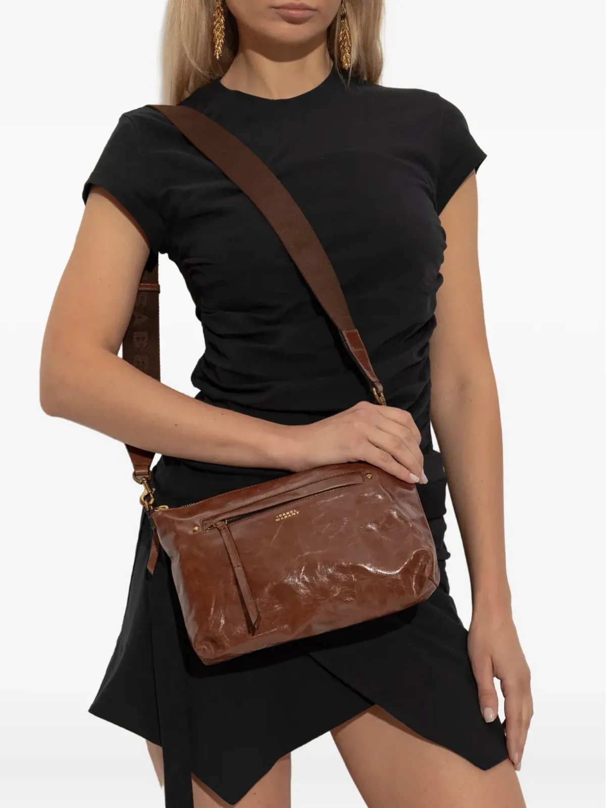 ISABEL MARANT Nessah レザー ジップファスナー付きバッグ - Brown - 画像2