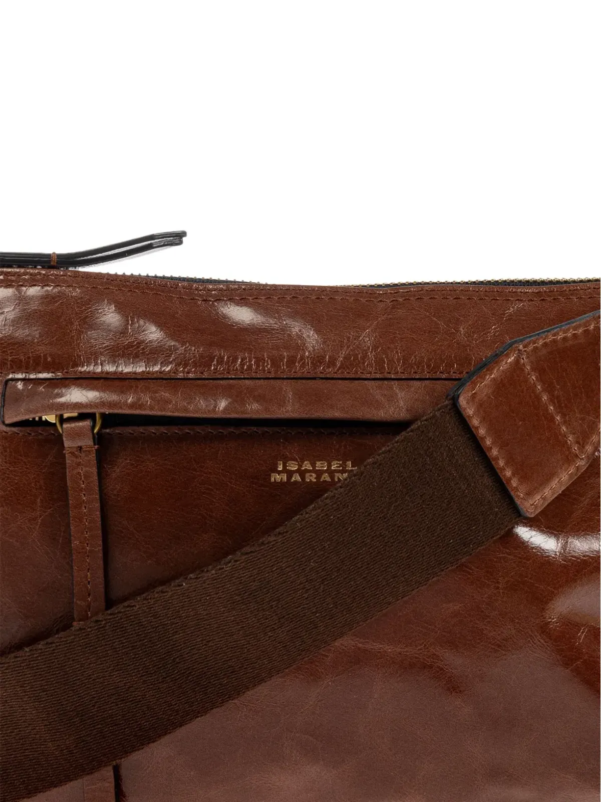 ISABEL MARANT Nessah レザー ジップファスナー付きバッグ - Brown - 画像4