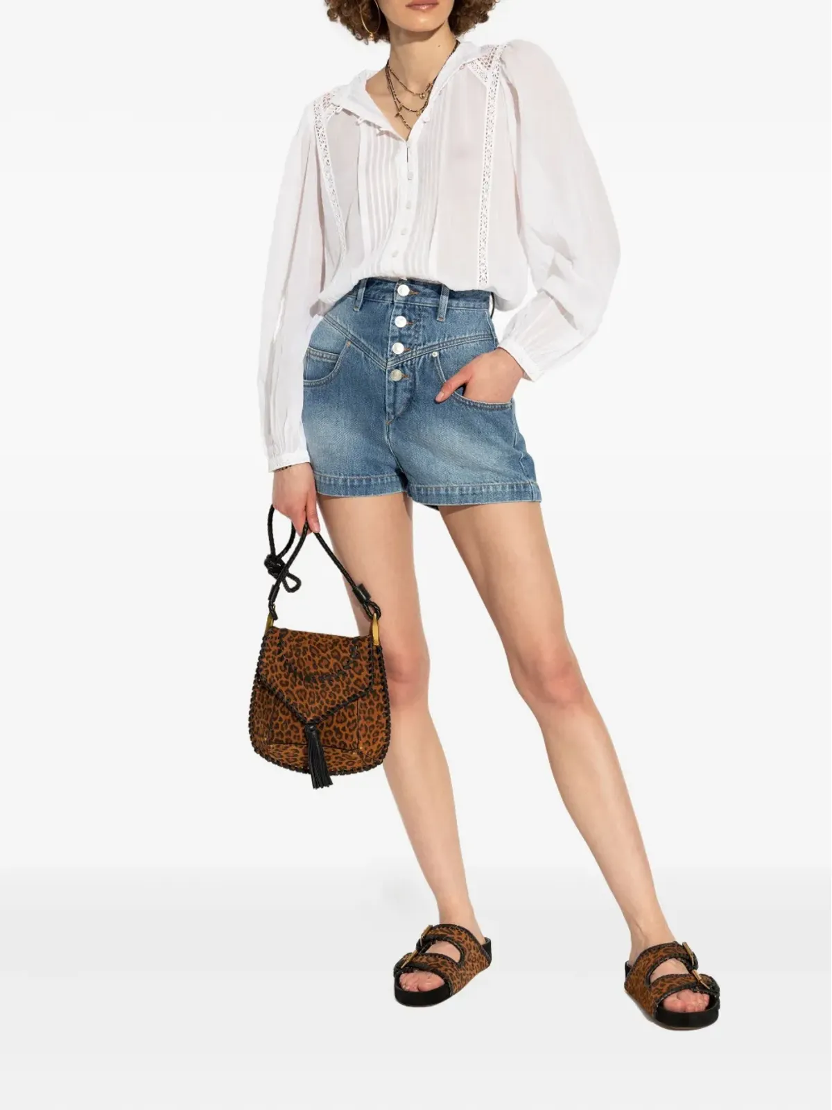 ISABEL MARANT レンニョ レオパードプリント サンダル - 画像5