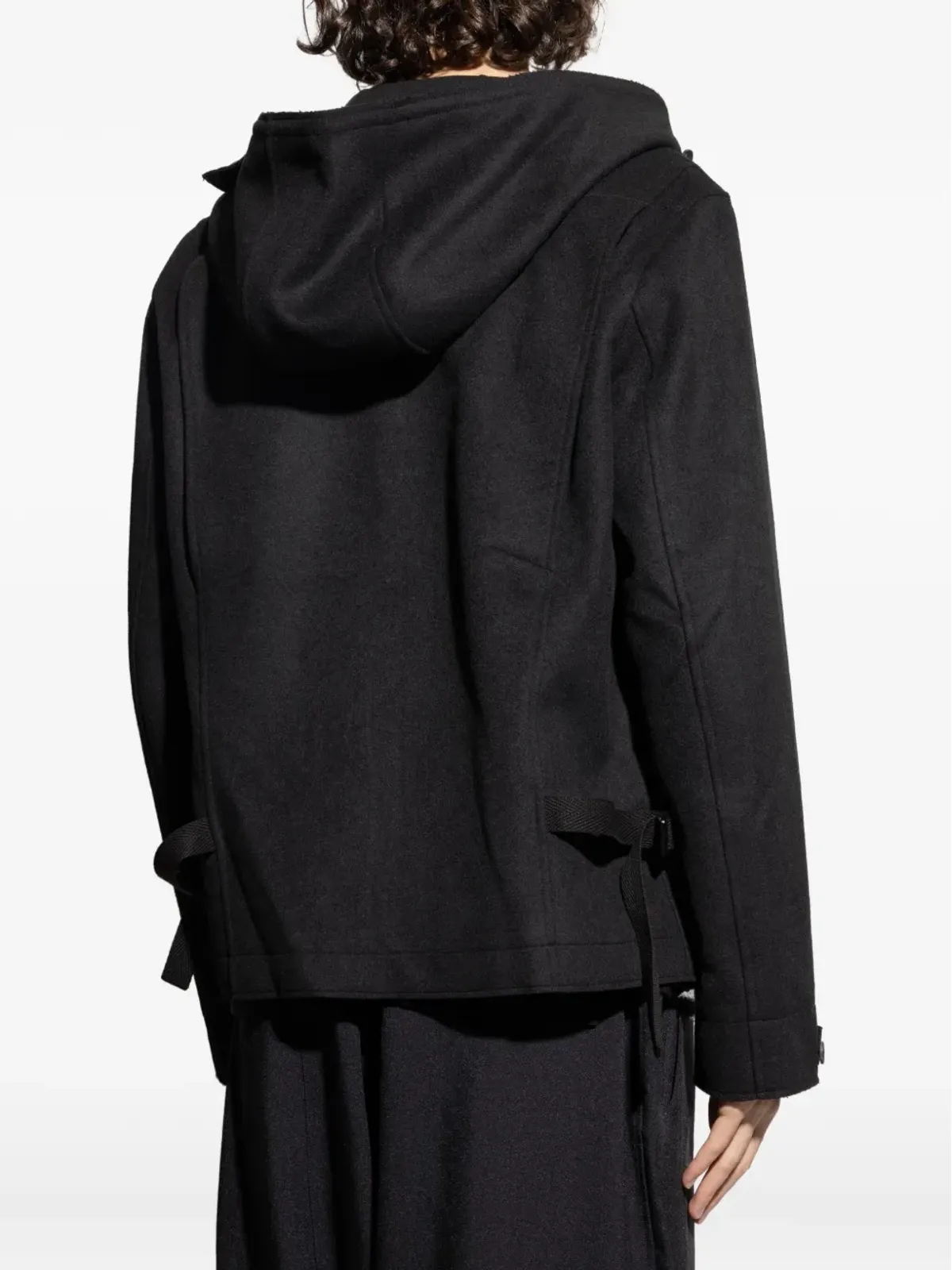 Y-3 フード付きジップフロントジャケット ブラック - 画像4