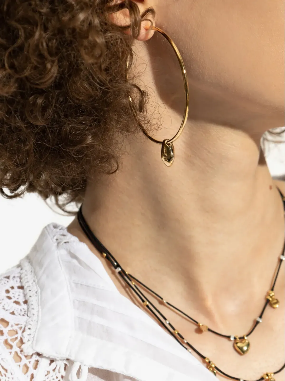 ISABEL MARANT ティアドロップディテール フープピアス - ゴールド - 画像2