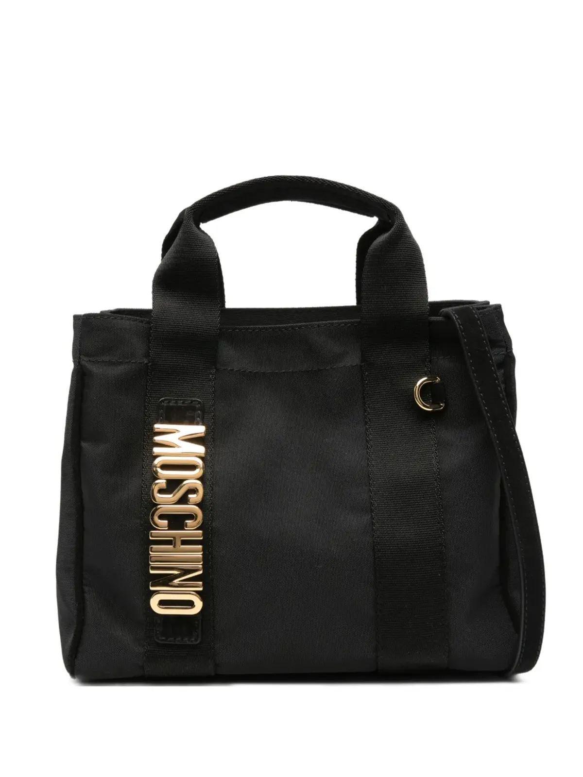 Moschino ロゴプレート付きトートバッグ ブラック - 画像1
