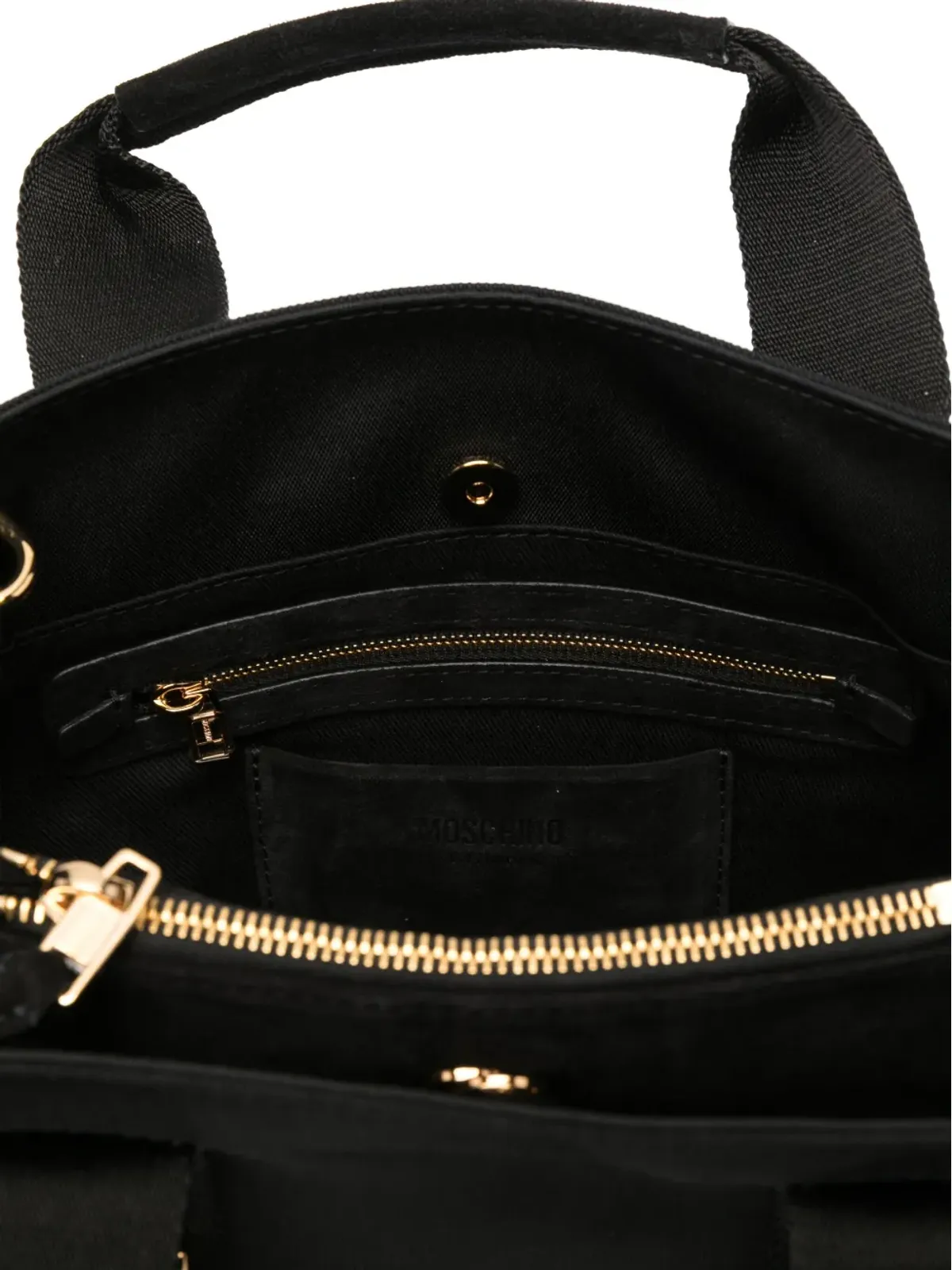 Moschino ロゴプレート付きトートバッグ ブラック - 画像5