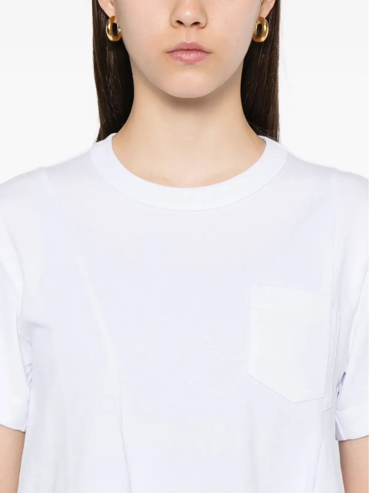 sacai レイヤードコットンTシャツ - 画像5