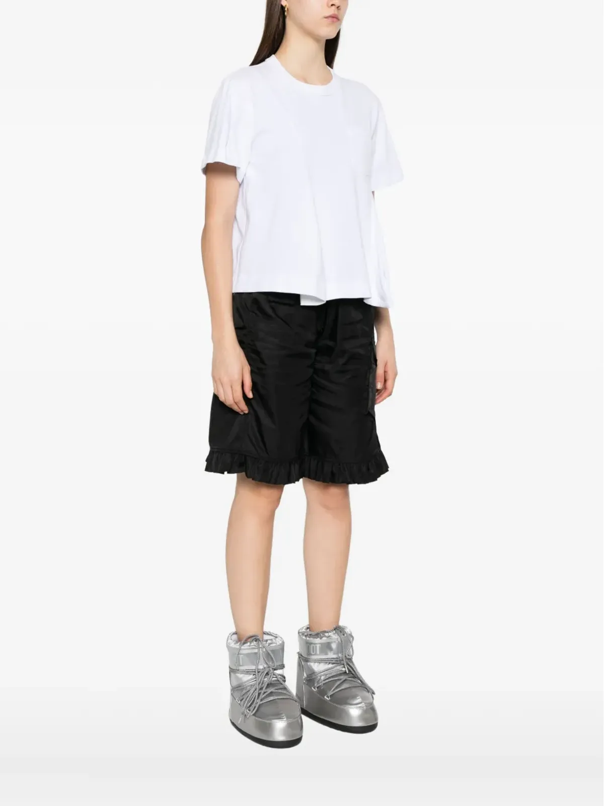 sacai レイヤードコットンTシャツ - 画像3