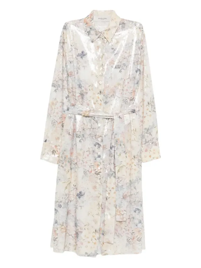 Golden Goose Golden Goose スパンコール付き花柄シャツミディドレスの商品画像