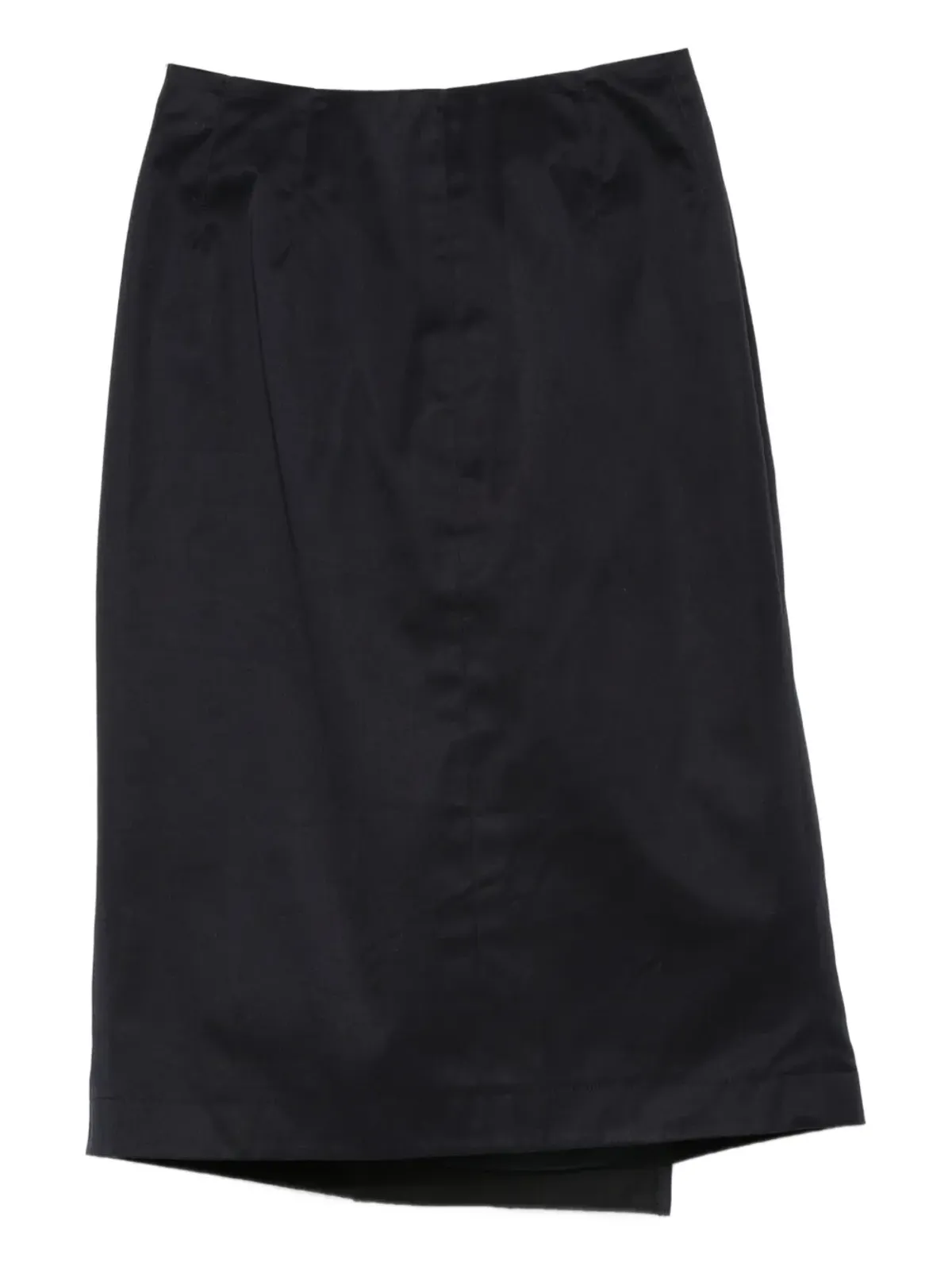 Celine Pre-Owned 1990年代 ネイビー コットン ラップ ミディスカート - 画像2
