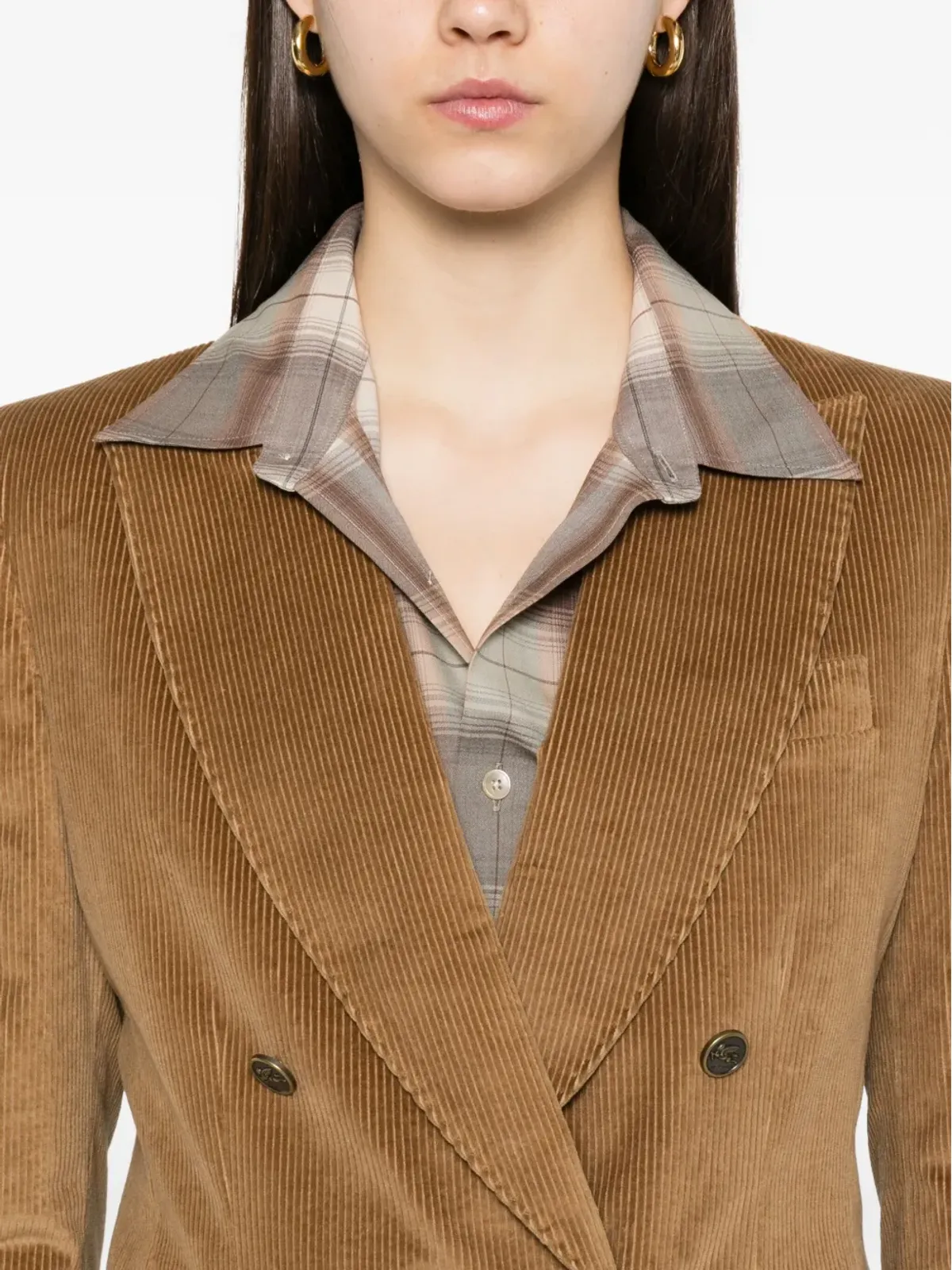 ETRO コーデュロイ ダブルブレスト ブレザー - 画像5