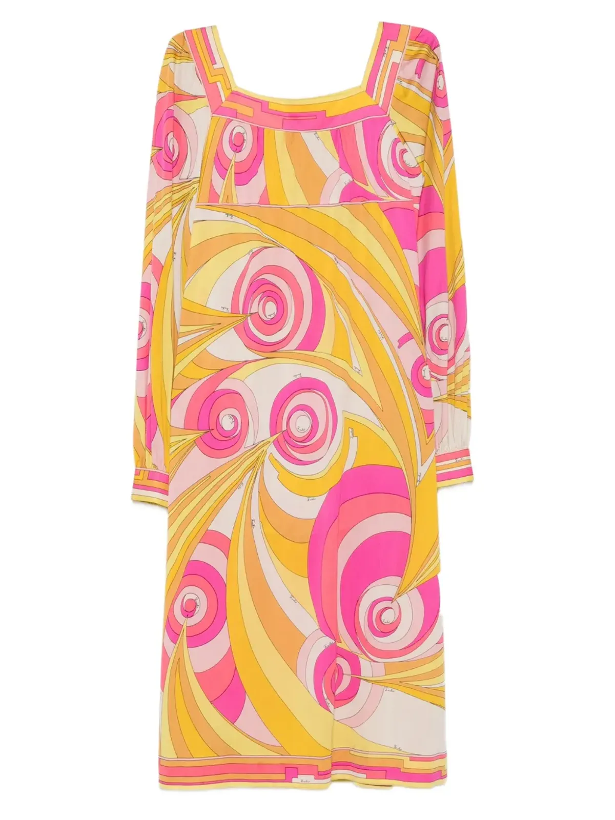 PUCCI Pre-Owned 1960s swirl-print silk dress - Yellow - 画像1