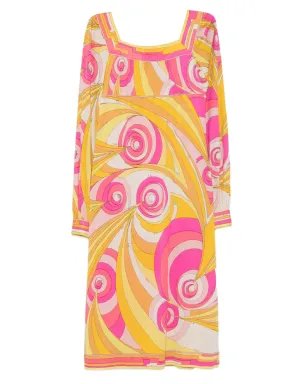 PUCCI Pre-Owned 1960s swirl-print silk dress - Yellow - サムネイル1