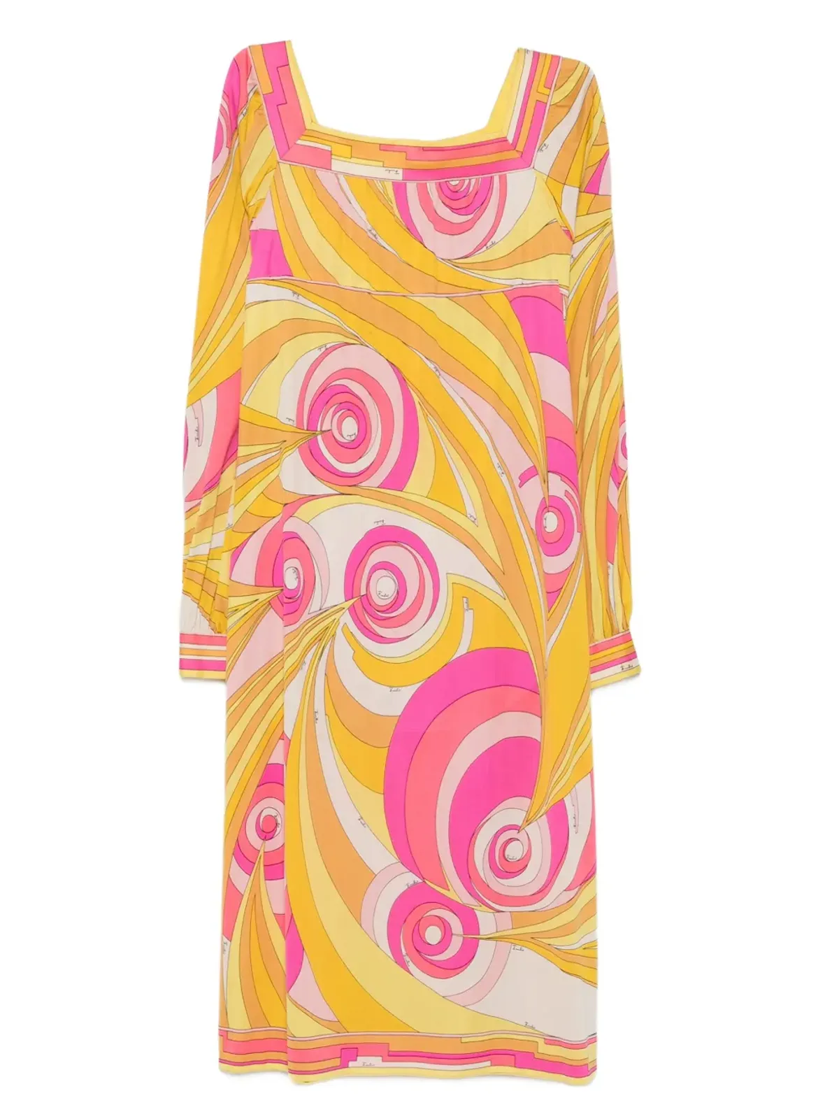 PUCCI Pre-Owned 1960s swirl-print silk dress - Yellow - 画像2