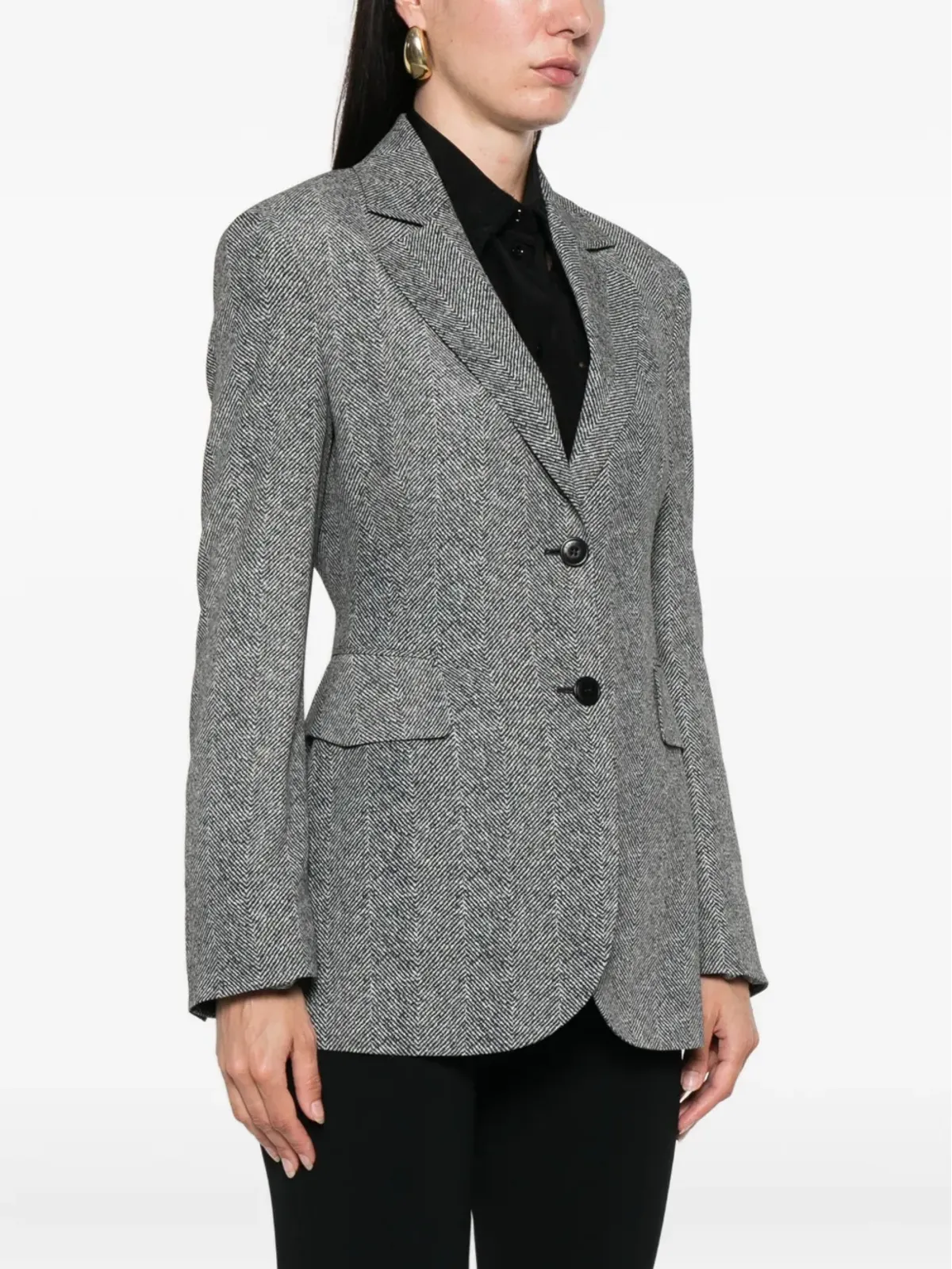 Ermanno Scervino ヘリンボーン柄の2ボタンブレザー - 画像3