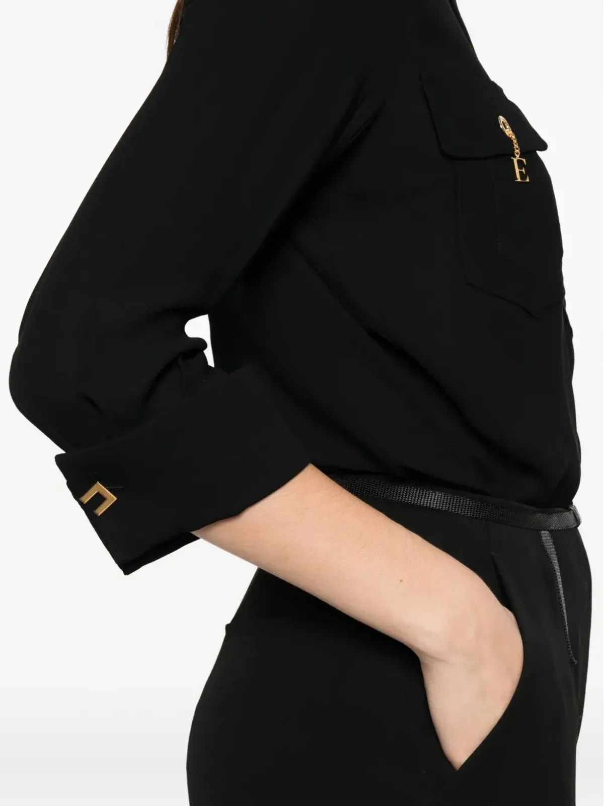 Elisabetta Franchi キー・ディテール ポケット シャツ - 画像5