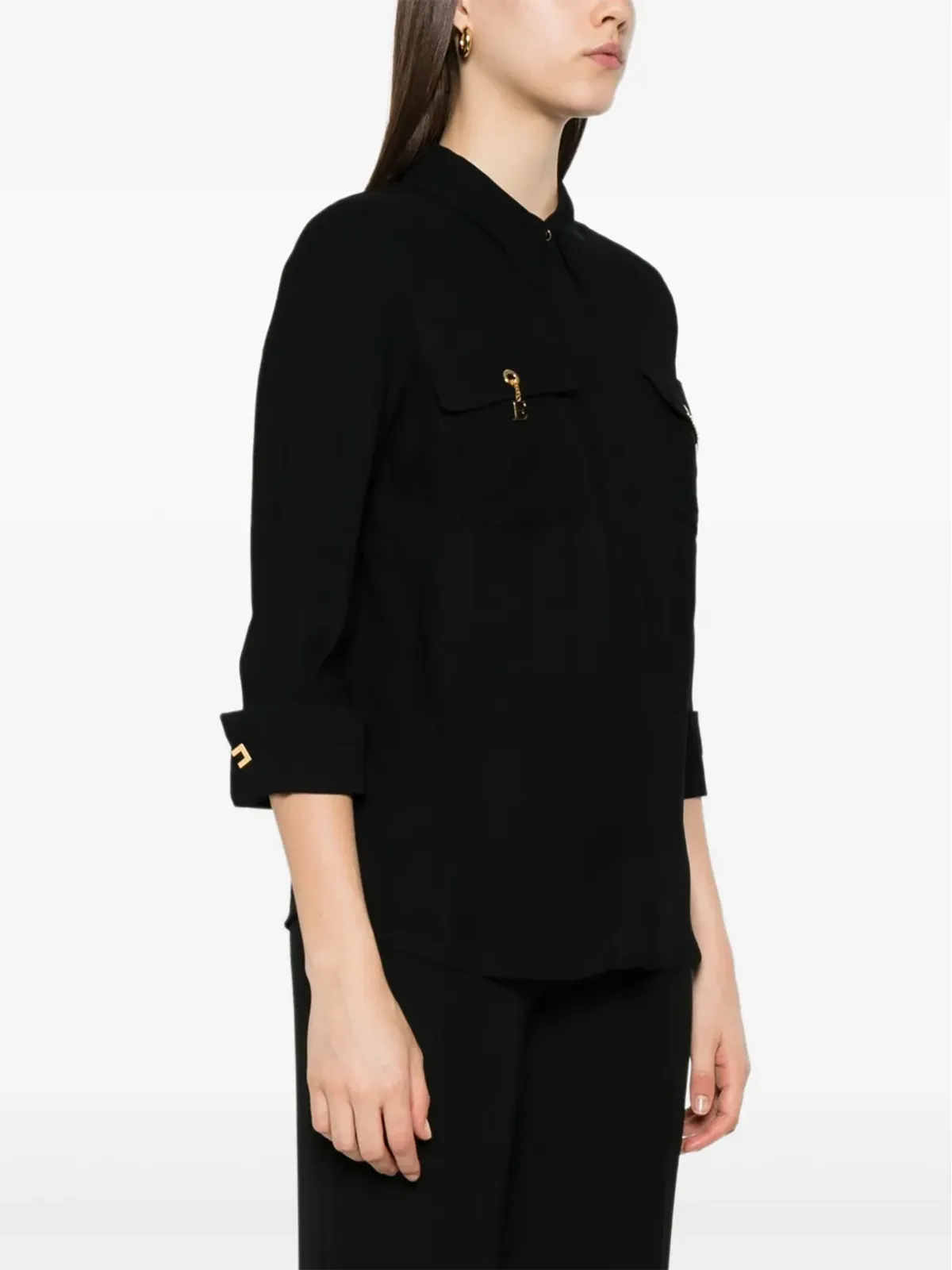 Elisabetta Franchi キー・ディテール ポケット シャツ - 画像3