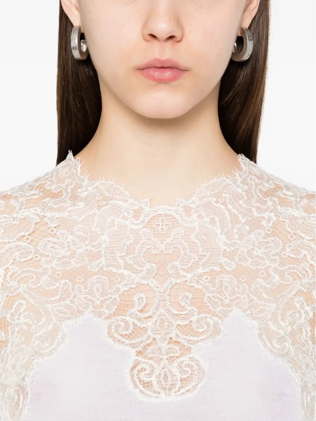 Ermanno Scervino レースインサート ブラウス - 画像5