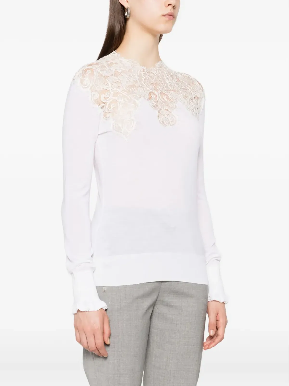 Ermanno Scervino レースインサート ブラウス - 画像3