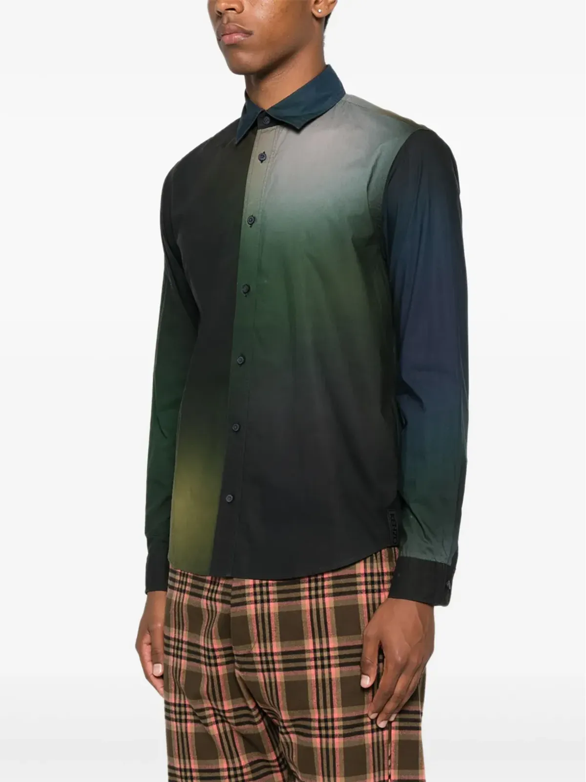 Kenzo ビンテージ tie-dye print shirt - Black - 画像3