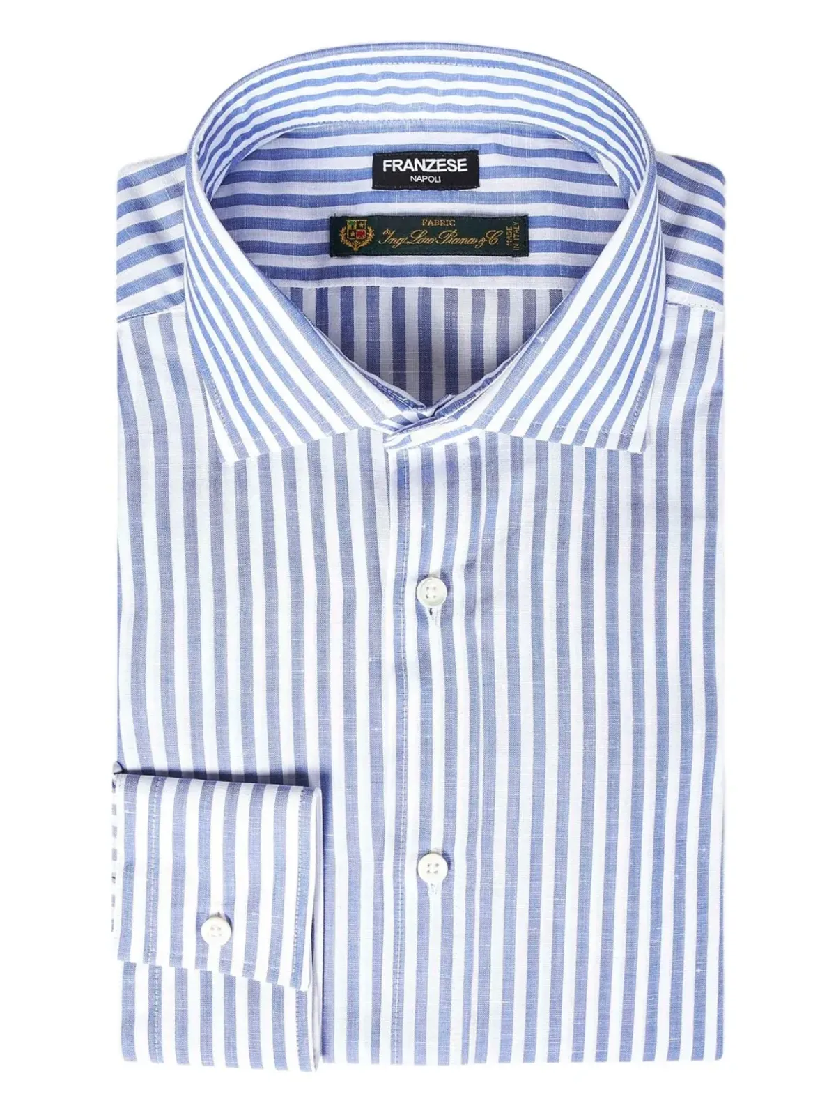 FRANZESE COLLECTION スプレッドカラー ストライプシャツ - ブルー - 画像3