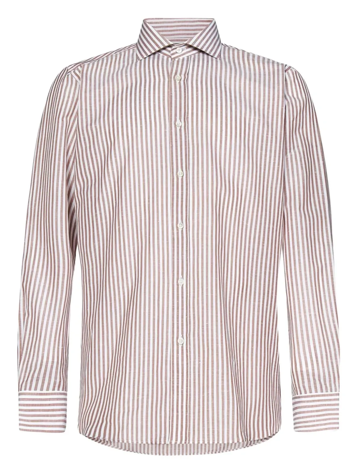 FRANZESE COLLECTION デヴィッド・ベッカム ストライプ スプレッドカラー シャツ - Neutrals - 画像1