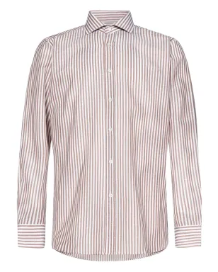 FRANZESE COLLECTION デヴィッド・ベッカム ストライプ スプレッドカラー シャツ - Neutrals - サムネイル1