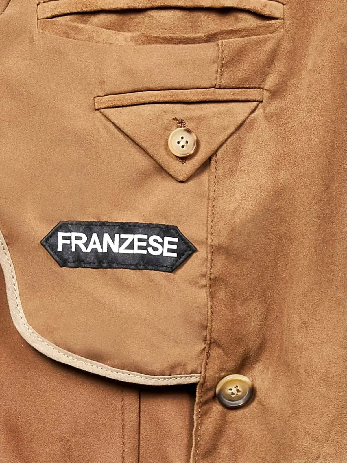 FRANZESE COLLECTION ダブルブレスト ピークラペル スエードジャケット - 画像3