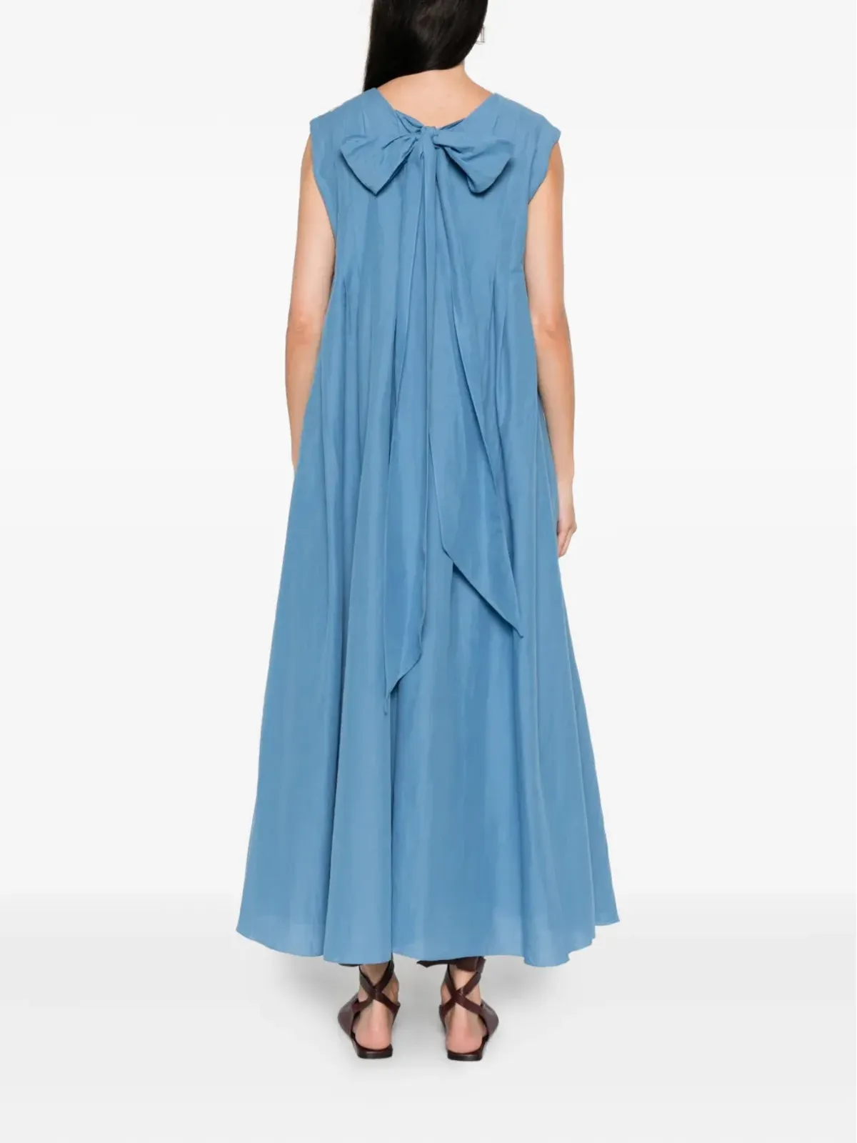 S Max Mara プリーツVネックドレス - 画像4