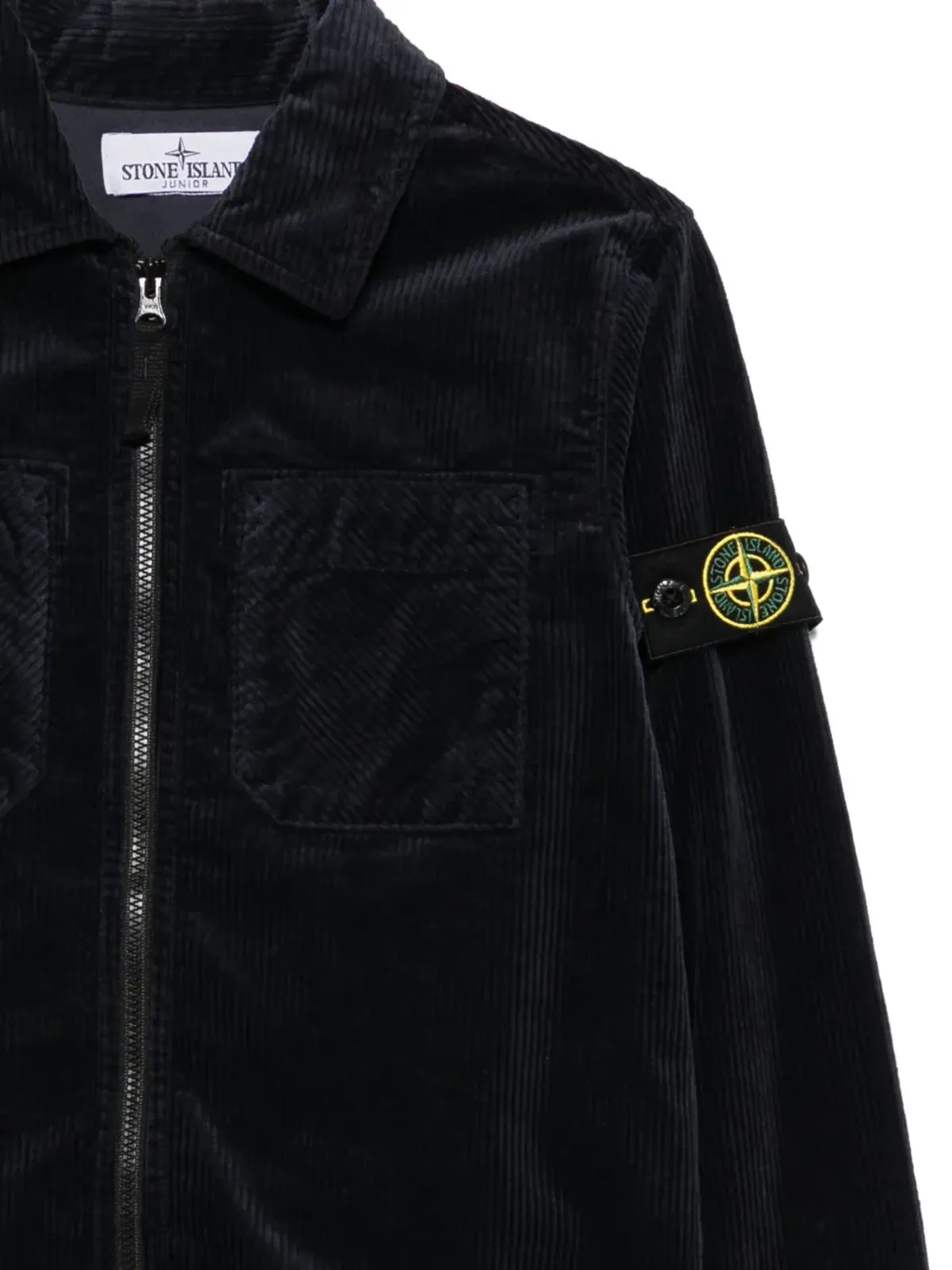 Stone Island Junior コーデュロイ ジップアップ シャツ - 画像3