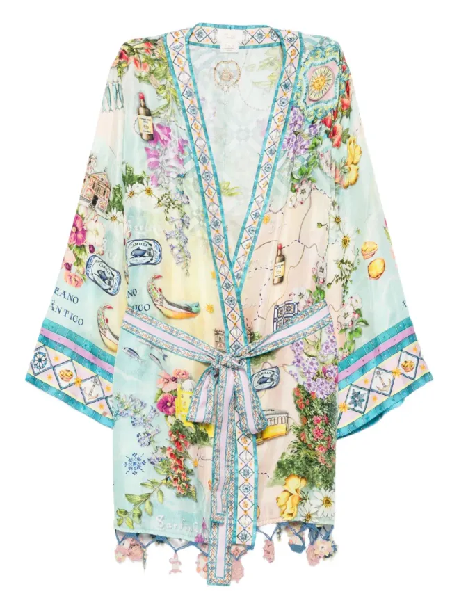 Camilla Camilla floral-print wrap cape - Greenの商品画像