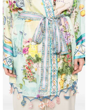 Camilla floral-print wrap cape - Green - サムネイル5