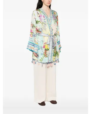 Camilla floral-print wrap cape - Green - サムネイル3