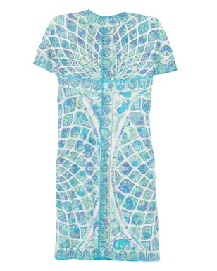 PUCCI Pre-Owned 1960年代幾何学柄シルクドレス - ブルー - サムネイル2