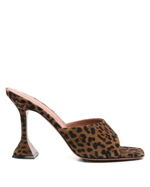 Amina Muaddi Lupita heeled mules - Brown - サムネイル1