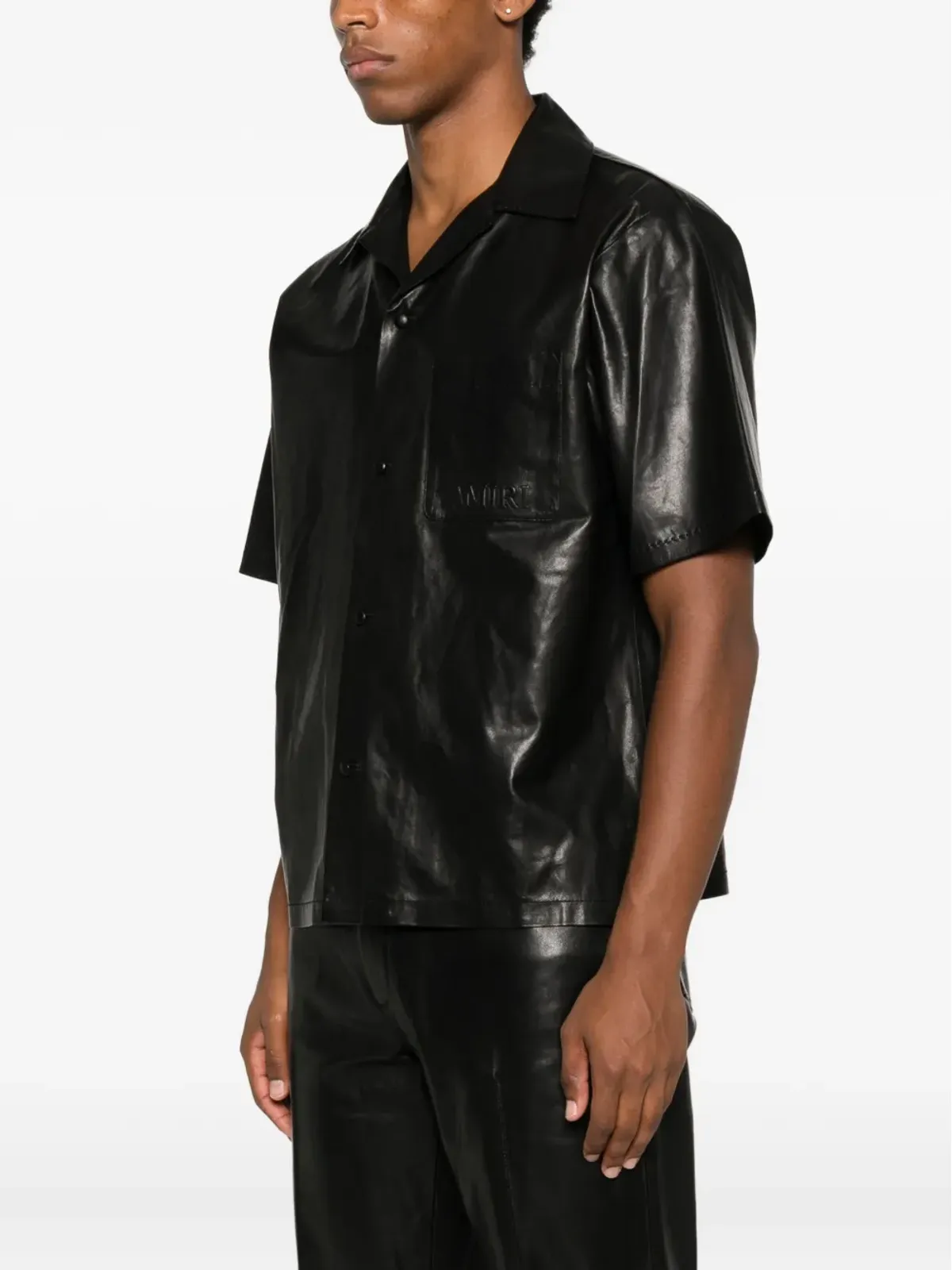 AMIRI カーフレザー キャンプカラーシャツ - 画像3