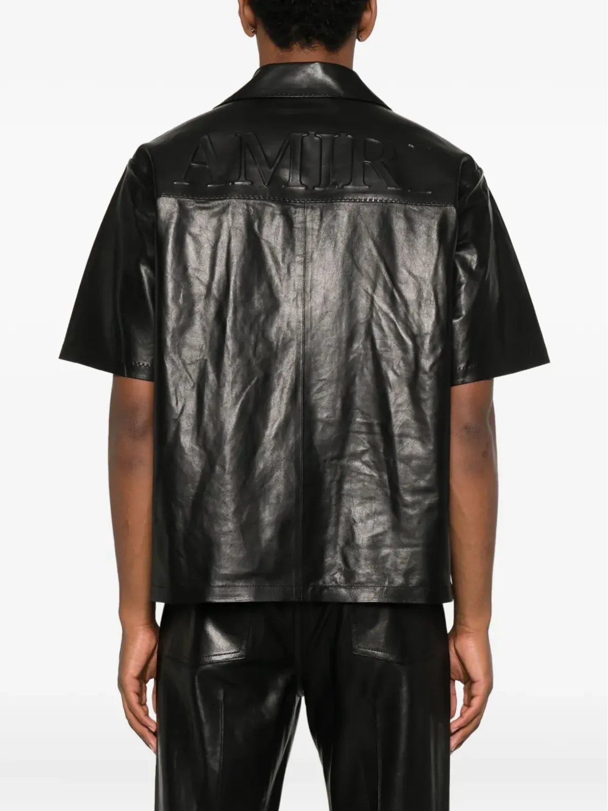 AMIRI カーフレザー キャンプカラーシャツ - 画像4