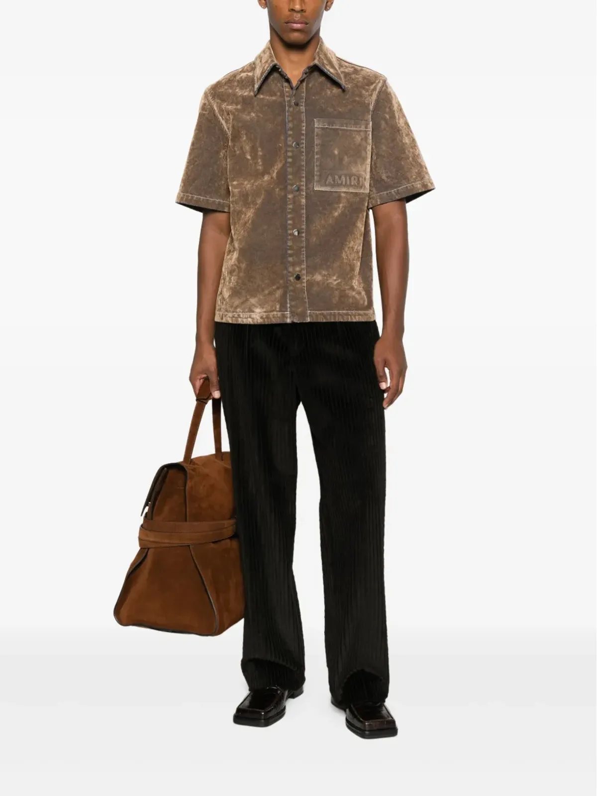 AMIRI ベルベットパッチポケットシャツ - 画像2