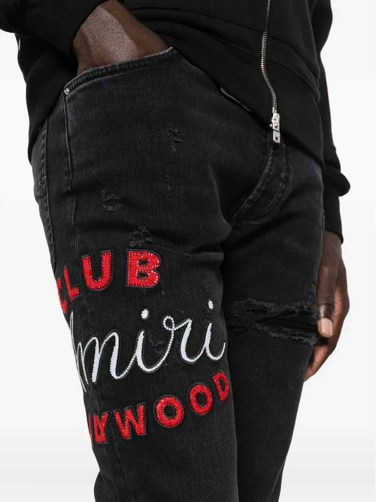 AMIRI MX1 刺繍入りダメージデニム - 画像5