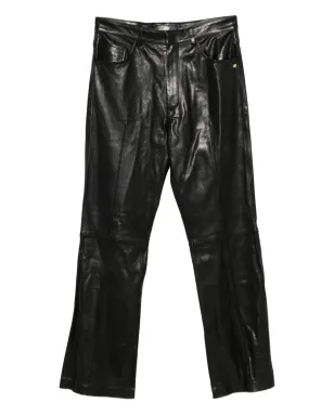 AMIRI レザー ブーツカットパンツ ブラック - サムネイル1