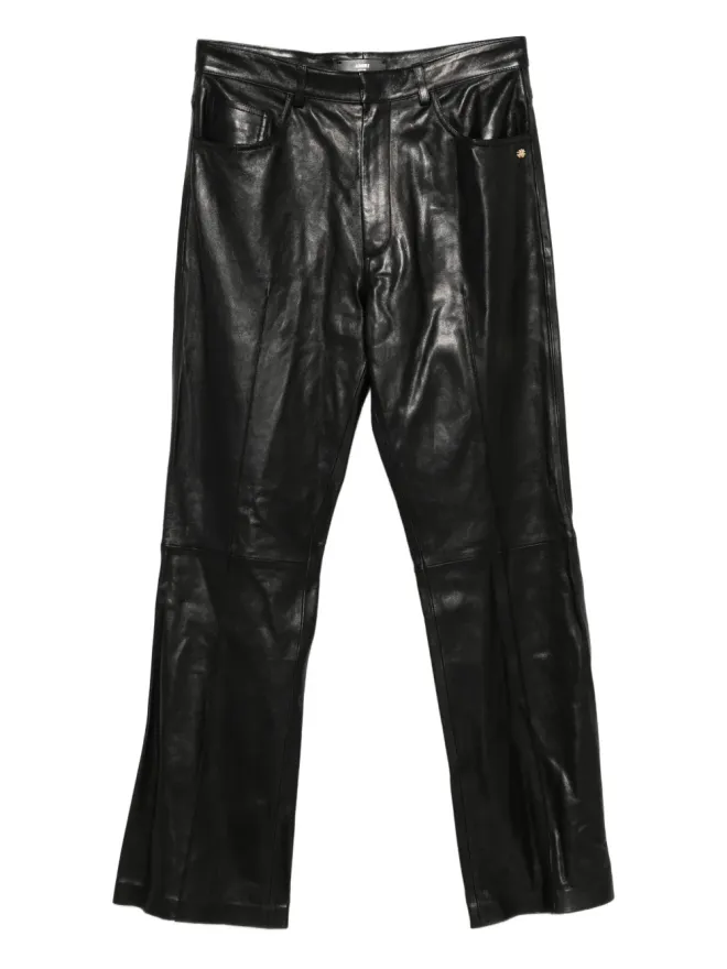 AMIRI AMIRI レザー ブーツカットパンツ ブラックの商品画像