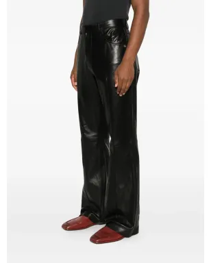 AMIRI レザー ブーツカットパンツ ブラック - サムネイル3
