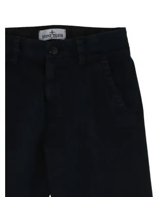 Stone Island Junior ロゴパッチパンツ - Blue - サムネイル2