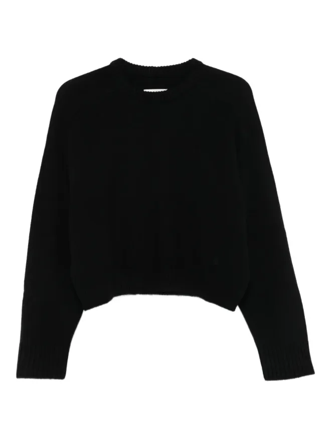 Loulou de Saison LouLou de Saison ラウンドネック クロップセーター - ブラックの商品画像